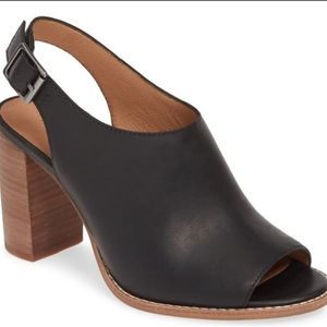 Madewell "The Cary" Leather Slingback Block Heels